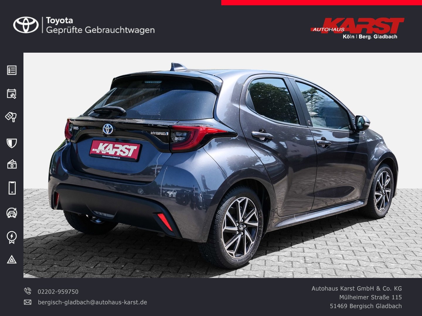 Foto 1 - Toyota Yaris Hybrid Team D Apple/Android DAB 16, Marlingrau