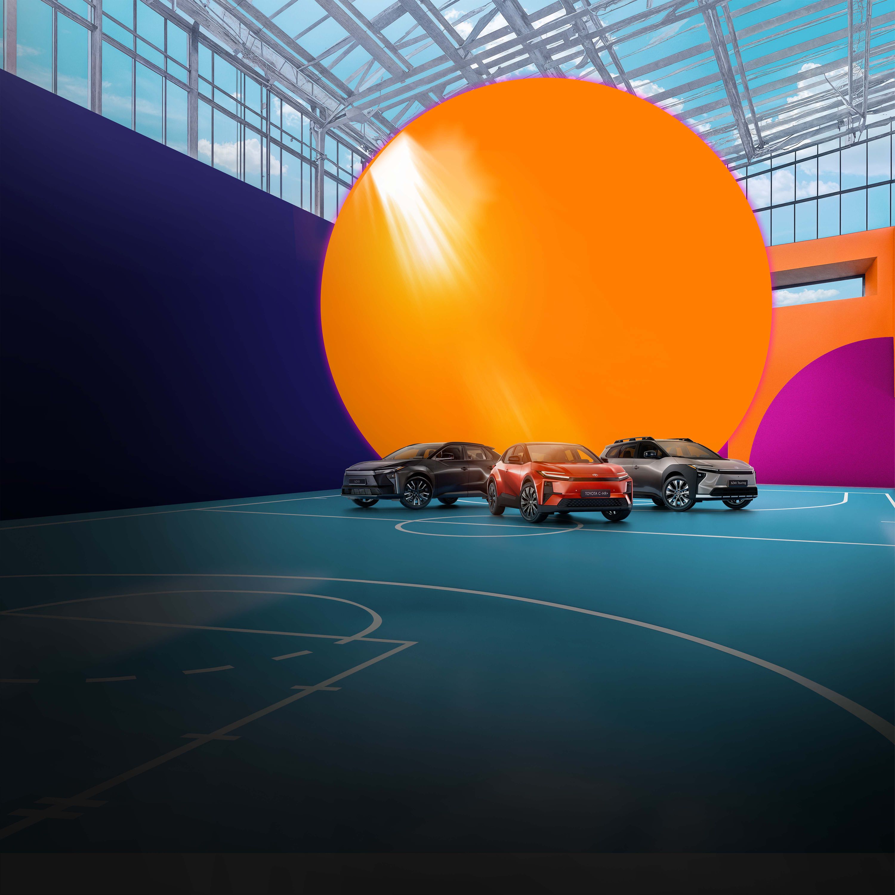 Header Toyota 0 % Finanzierungsangebote, mehrere vollelektrische Toyota Modelle